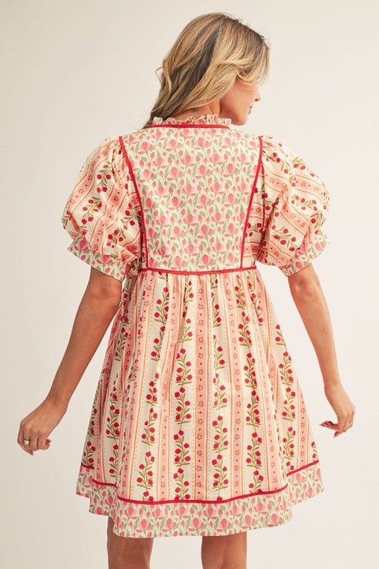 Poppy Red Floral Dress