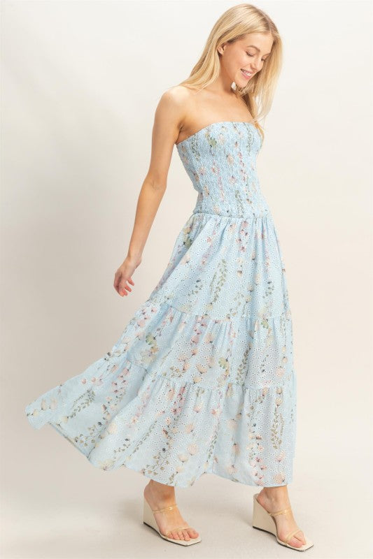 Eyelet Lace Floral Maxi Dress