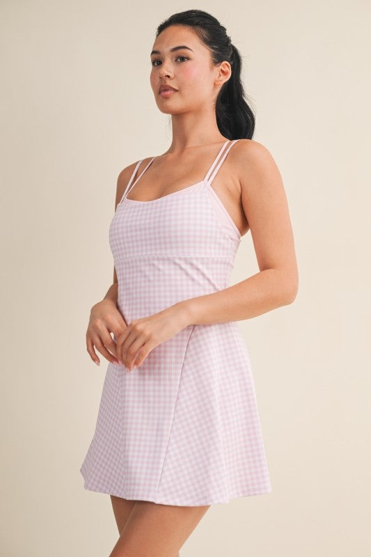 Pink Gingham Athletic Dress
