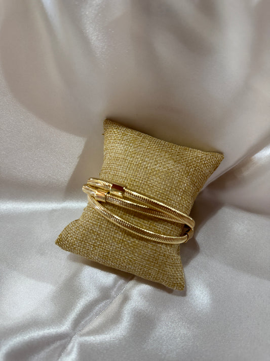 Three Strand Gold Bangle