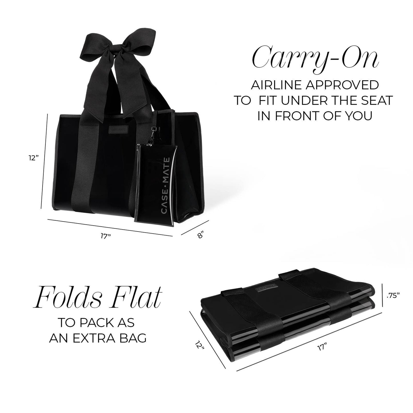 Special Edition Bow Midnight Black Jelly Tote w/ Phone Pouch