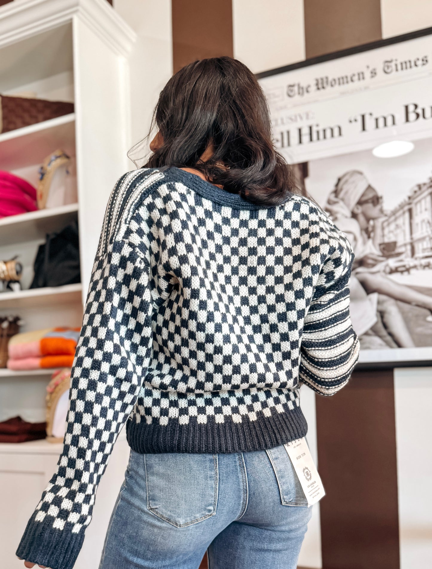 Cheshire Navy & Cream Cardigan