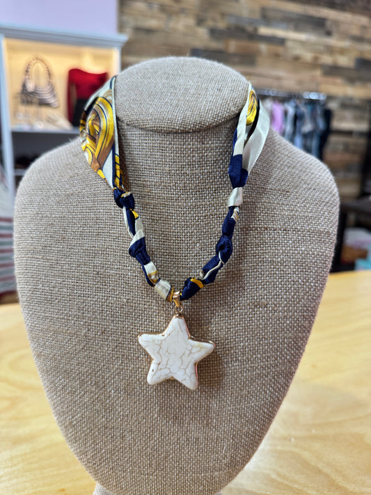 Navy & Taupe Marble Star Twilly