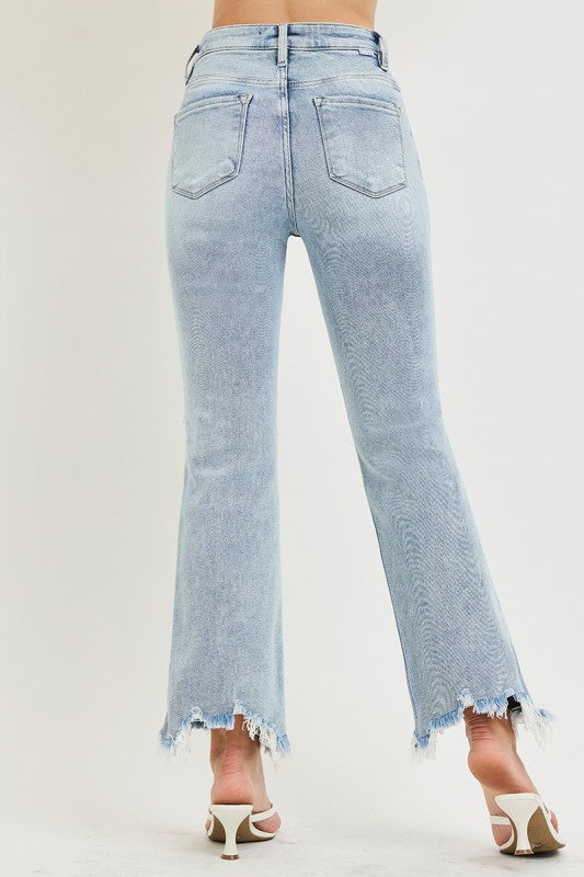 Risen Light Wash Crop Straight Leg Jeans