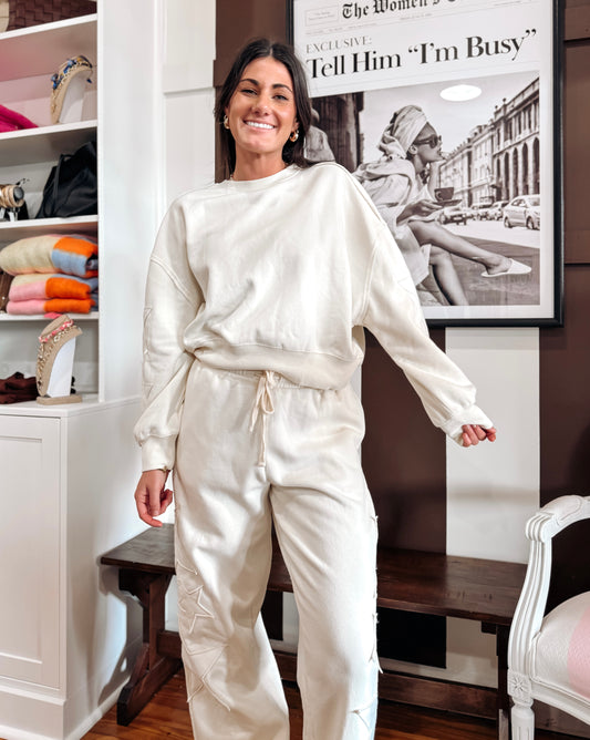 Cream Star Sweatpants