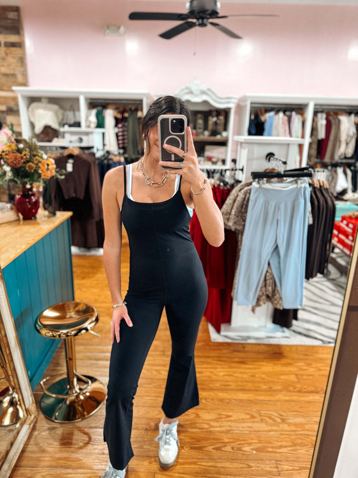 Black Flare Leg Jumpsuit