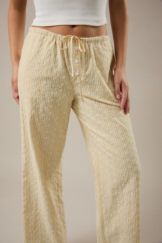 Yellow Stripe Low Rise Pant
