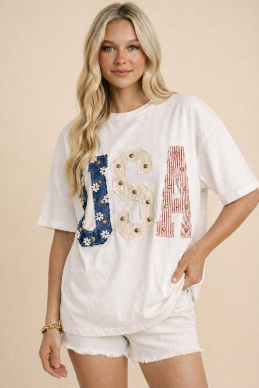 USA Patchwork Tee