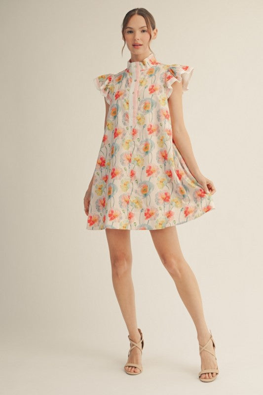 Blush Watercolor Floral Dress Preorder