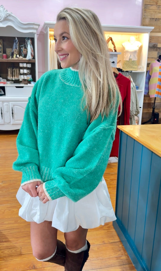 Teal Frosted Sweater