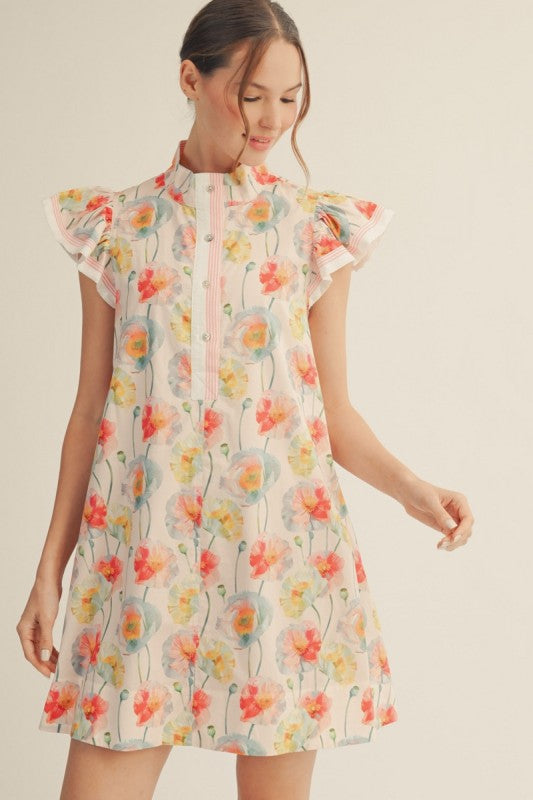 Blush Watercolor Floral Dress Preorder