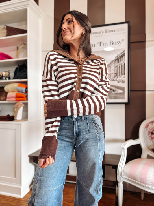 Stripe Knit Cardigan
