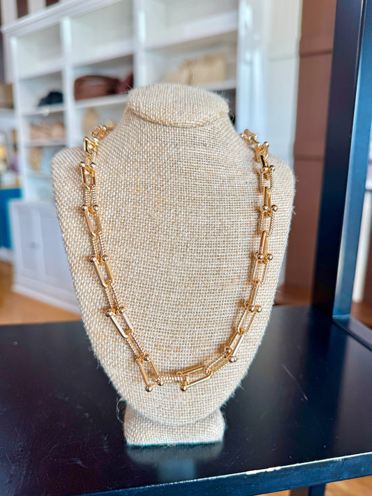 Gold Chunk Chain Link Necklace