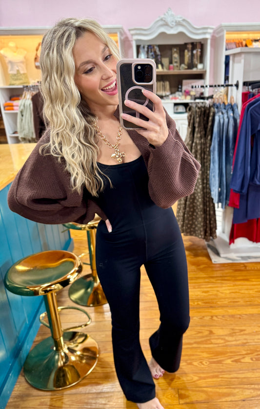 Black Flare Leg Jumpsuit