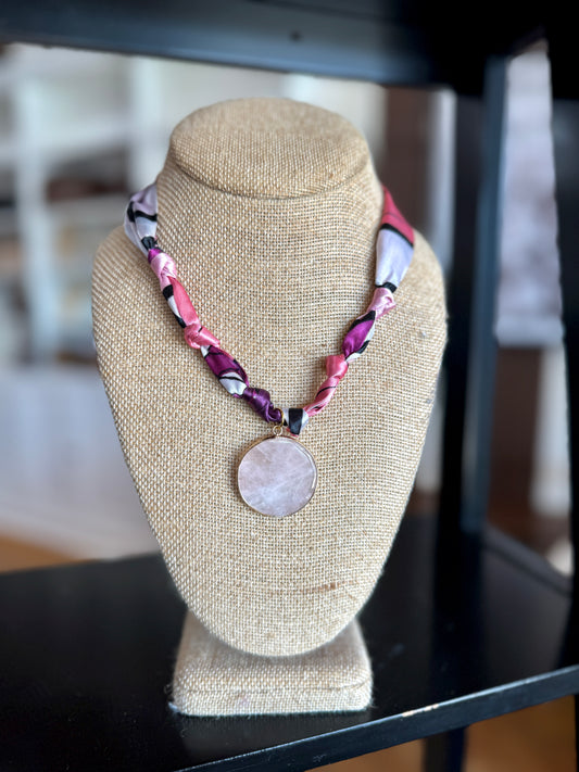 Purple Circle Charm Twilly
