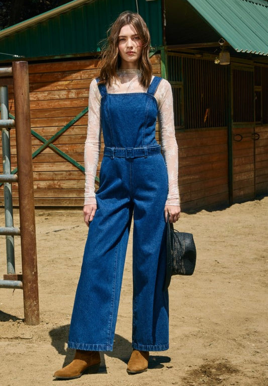 Dark Denim Wide Leg Jumpsuit