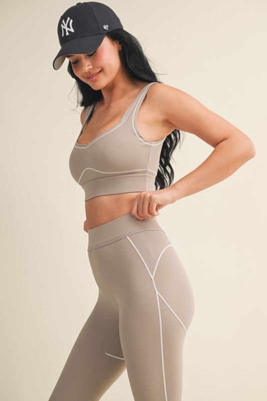 Ecru Contrast Sports Bra PREORDER