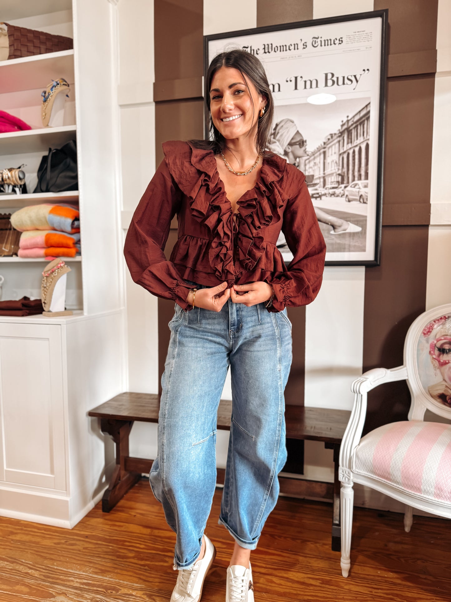 Hot Fudge Ruffle Top