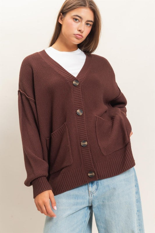 Chocolate Oversized Cardigan