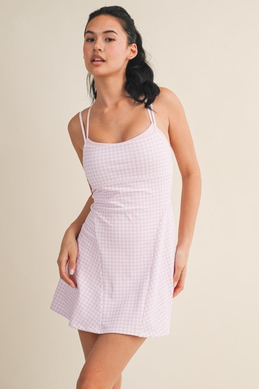 Pink Gingham Athletic Dress
