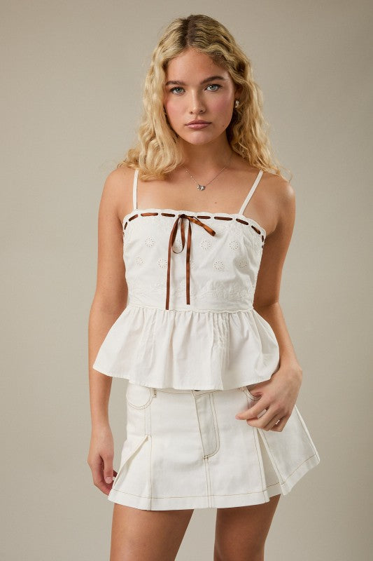 White Scalloped Mini Top