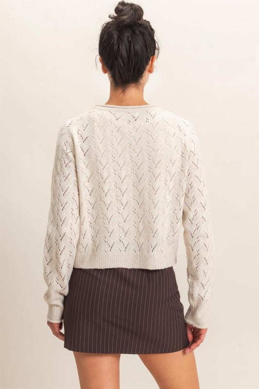 Ivory Open Knit Cardigan