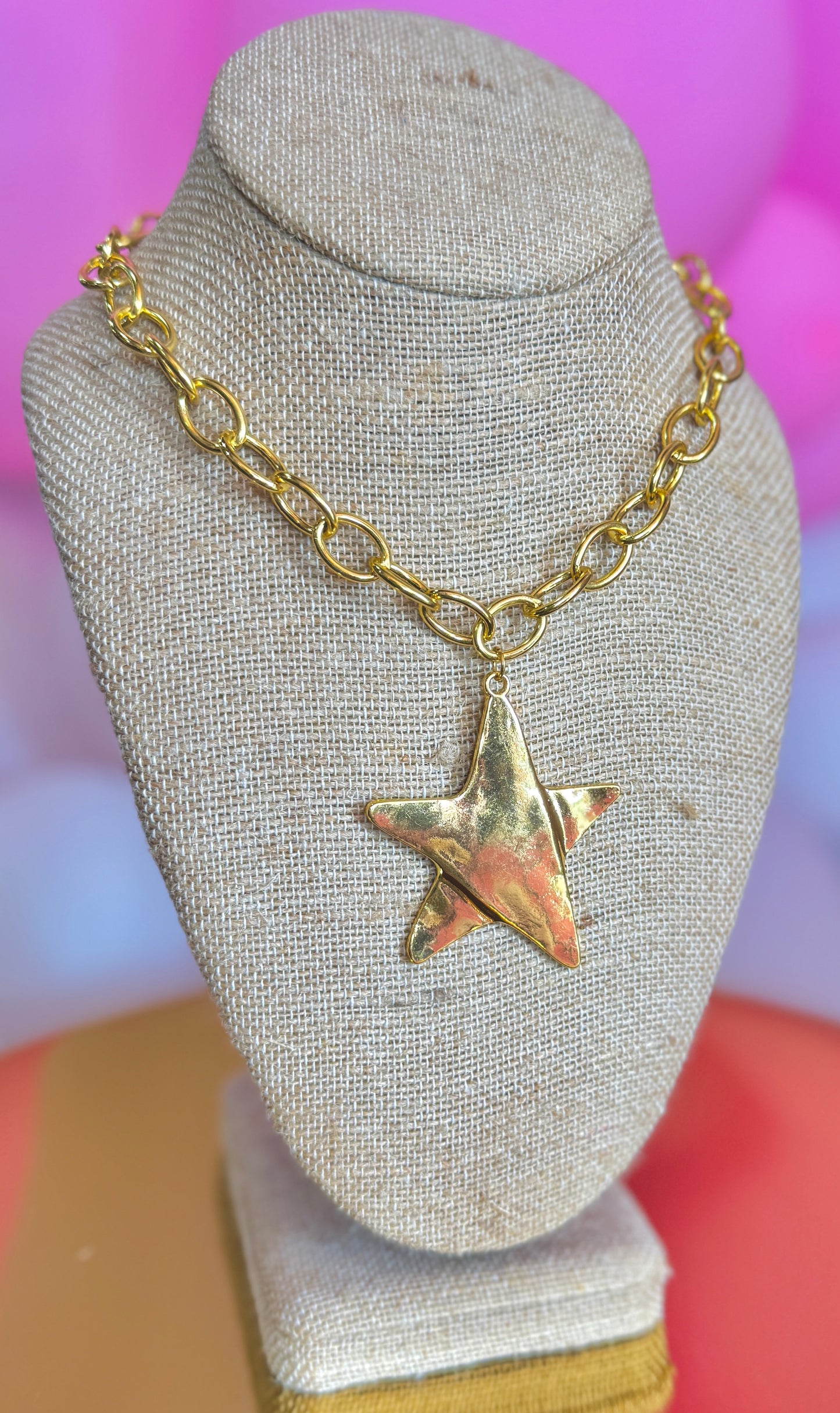 Chunky Gold Star Necklace