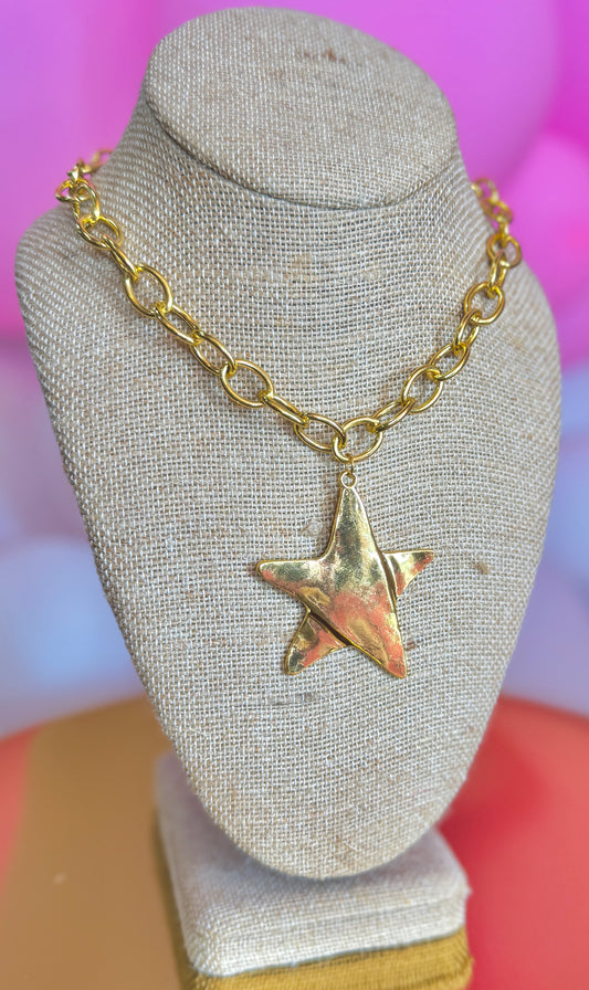 Chunky Gold Star Necklace
