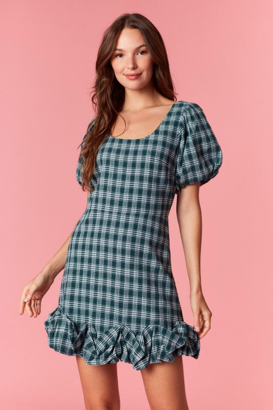 Hunter Green Plaid Dress