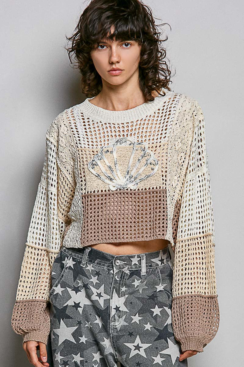 Shell Open Knit Sweater