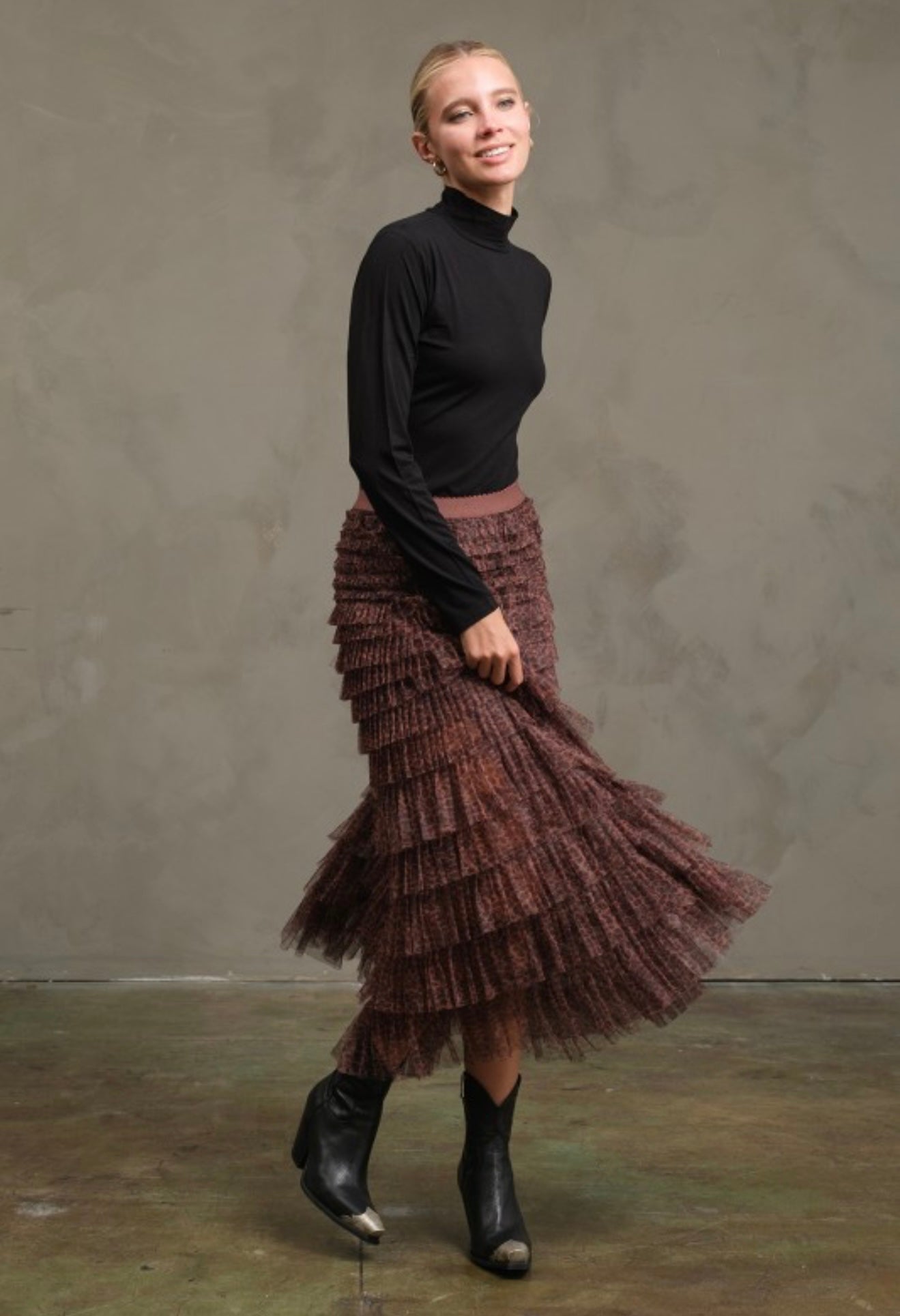 Leopard Layered Tulle Skirt