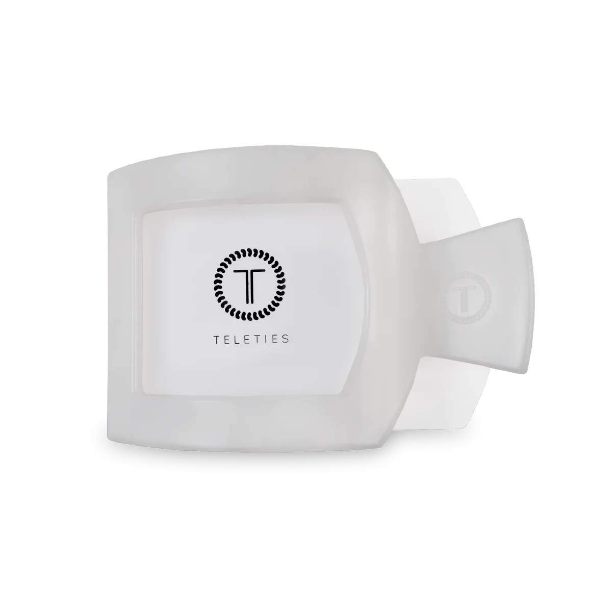 Teleties White Small Flat Square Claw Clip