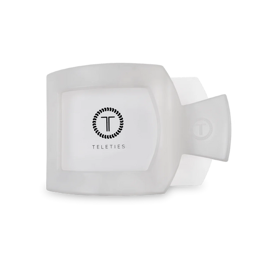 Teleties White Small Flat Square Claw Clip