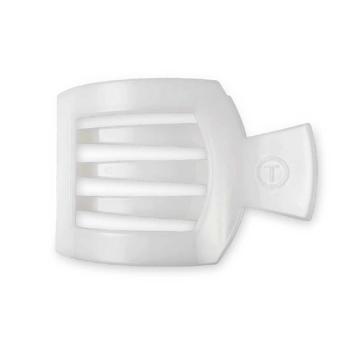 Teleties White Small Flat Square Claw Clip