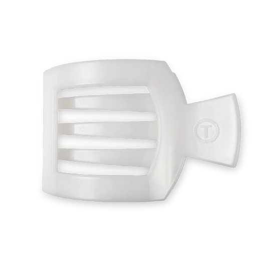 Teleties White Small Flat Square Claw Clip