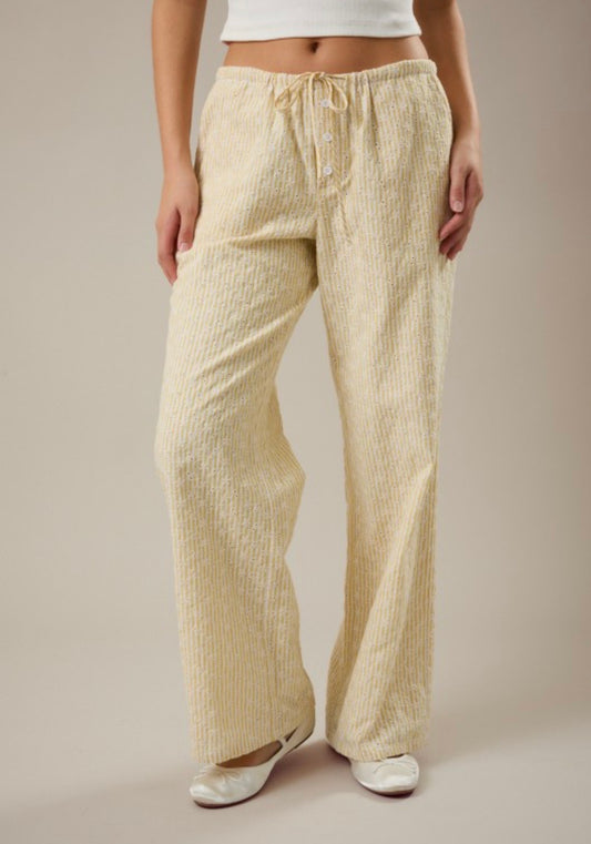 Yellow Stripe Low Rise Pant