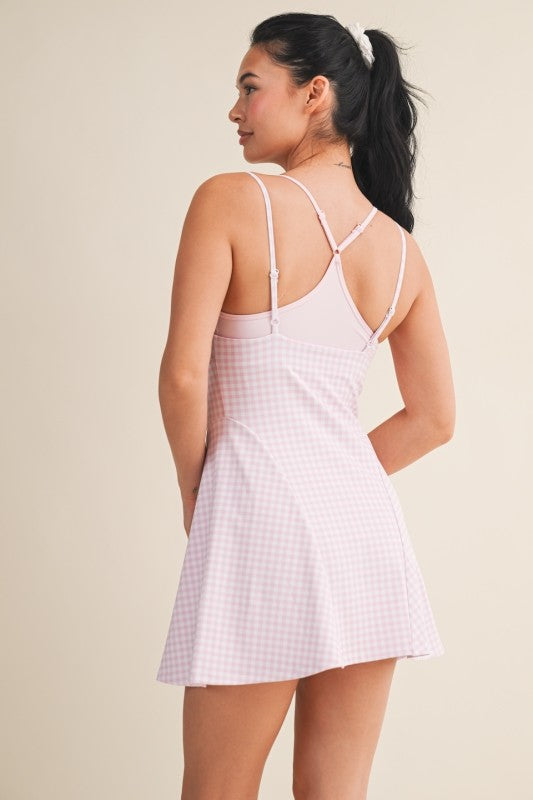 Pink Gingham Athletic Dress