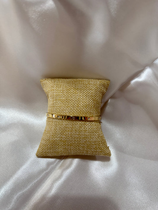 Gold and Diamond Embezzled Bangle