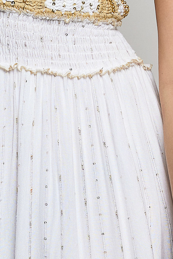 Ivory Crochet Midi Dress