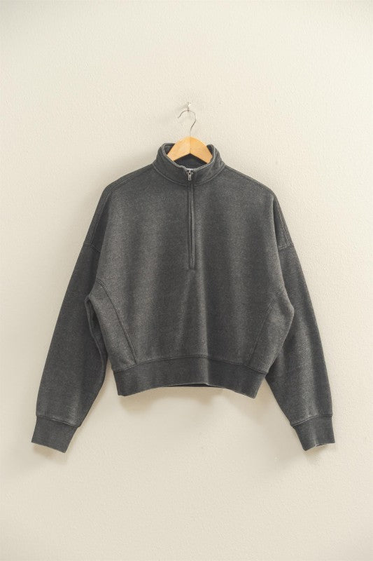 Ash Black Quarter Zip Jacket