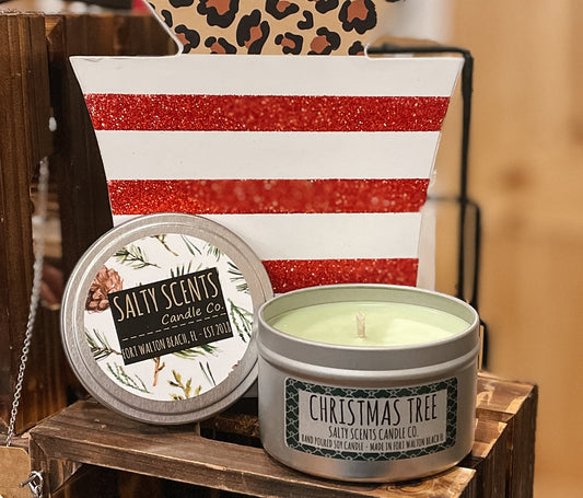 Christmas Tree Candle Tin