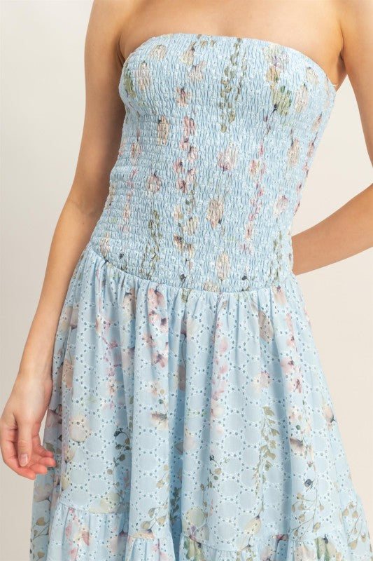 Eyelet Lace Floral Maxi Dress