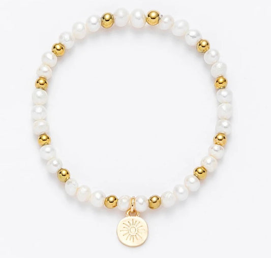 Gold & Pearl Beaded Bracelet