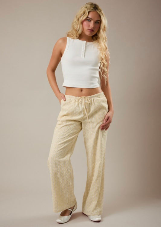 Yellow Stripe Low Rise Pant