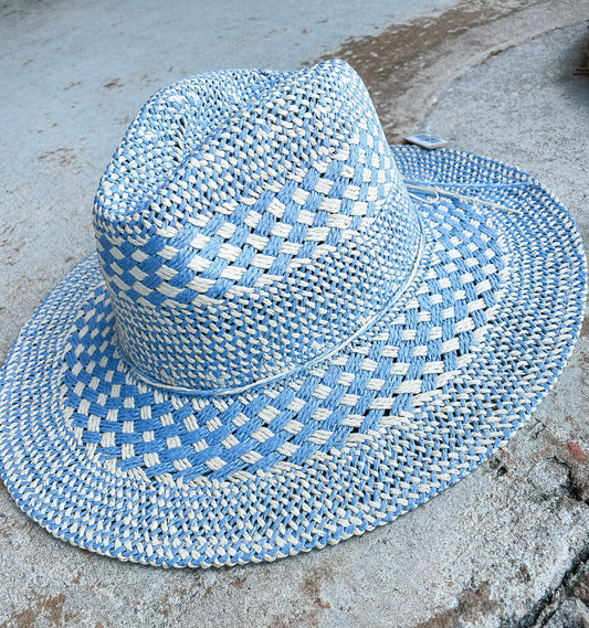 Powder Blue Straw Hat