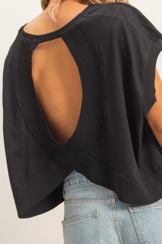 Black Cross Back Top