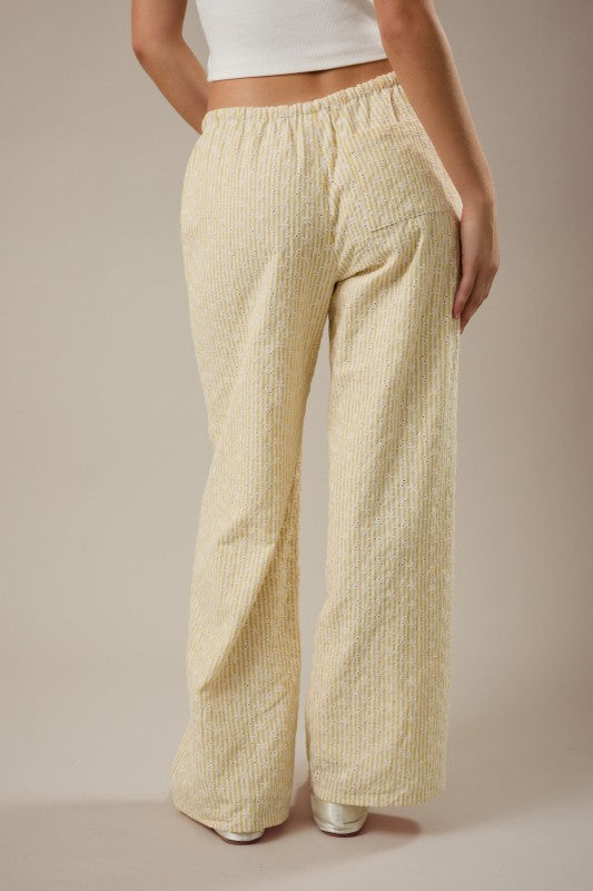 Yellow Stripe Low Rise Pant