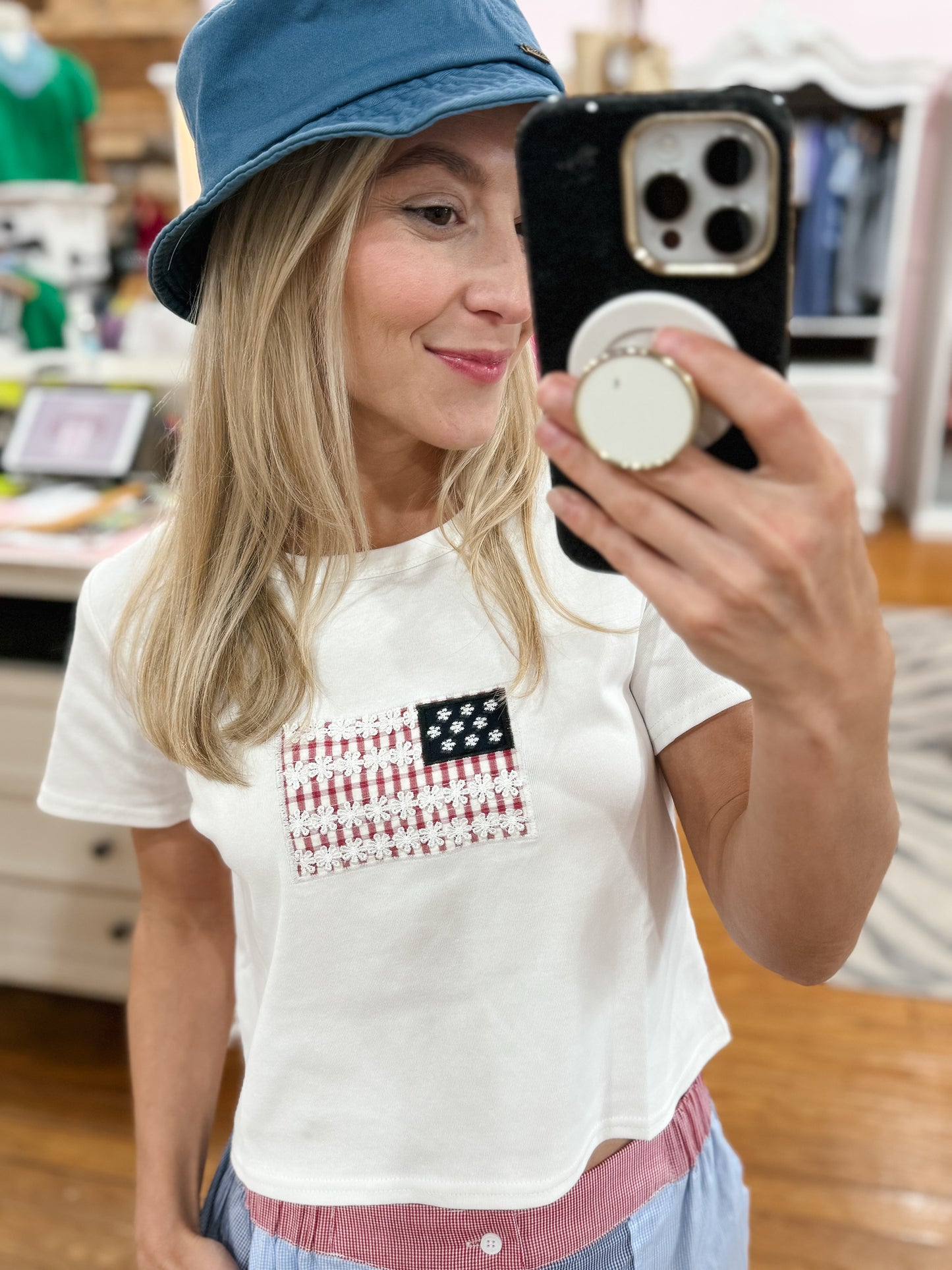 Ditzy USA Flag Baby Tee