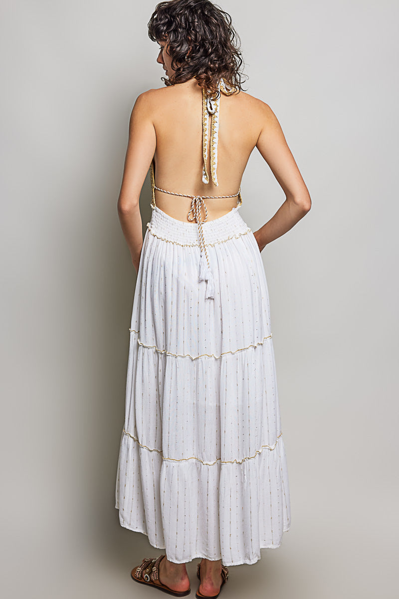 Ivory Crochet Midi Dress