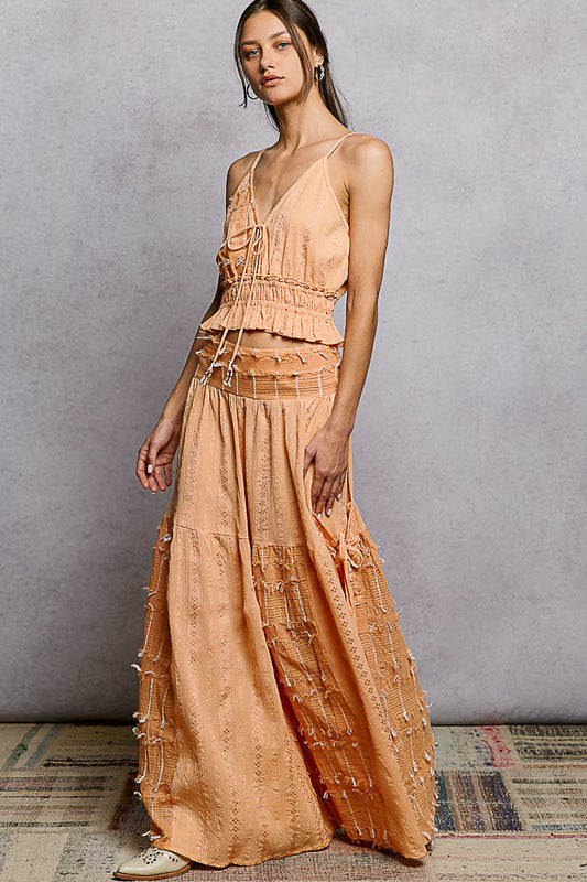 Peach Wide Leg Pants